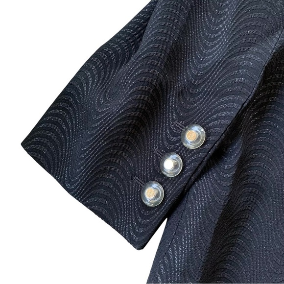 Escada Margaretha Ley Shimmer Buttoned Long Formal Blazer Jacket Black Size 40 M - Picture 4 of 6